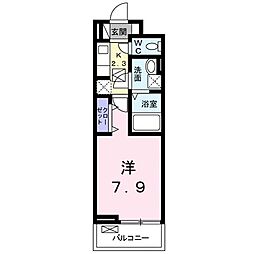 プロムナード 1Kの間取図画像