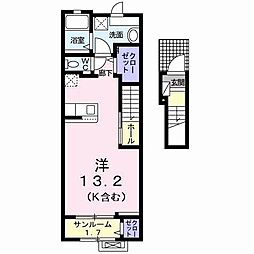 ジャダハウス庄町B 1Kの間取図画像