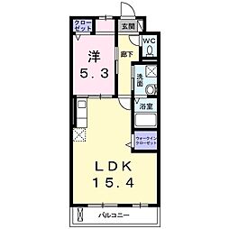 ソレアード2 1LDKの間取図画像