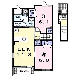 フランボワーズ2A 2LDKの間取図画像