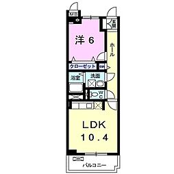 サンフィールド2 1LDKの間取図画像