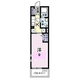 エメ・フルール 1Kの間取図画像