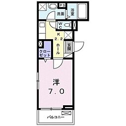 Nグランデ 1Kの間取図画像