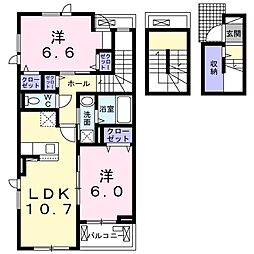 ウィステリア壱 2LDKの間取図画像