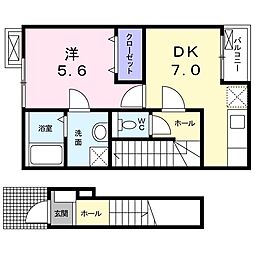 ファインヴィラ 1DKの間取図画像