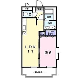 丸福マンション 1LDKの間取図画像