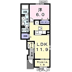 スペースグランデ 1LDKの間取図画像