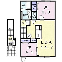 ジェルメフリーデ 2LDKの間取図画像