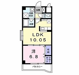 エス・テイト外園 1LDKの間取図画像