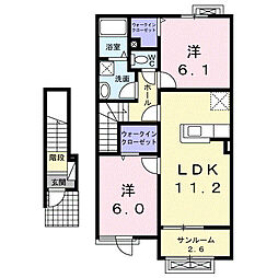 ポートハーバー 2LDKの間取図画像