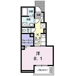 レジデンス鳥生4 1Kの間取図画像