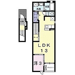 アンモニーB 1LDKの間取図画像