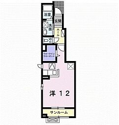 ルコランイースト2 ワンルームの間取図画像