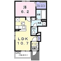 タートルヒルズサード 1LDKの間取図画像