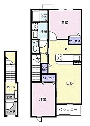 シュティルヴェスト 2LDKの間取図画像