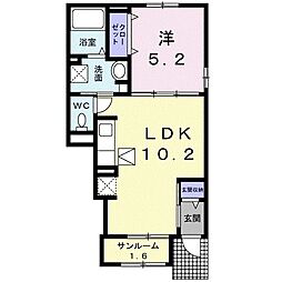 ヴィラエテルノ 1LDKの間取図画像