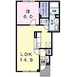 ブルーハイツ5・3 1LDKの間取図画像