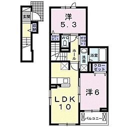 カレントグレイスフル1 2LDKの間取図画像