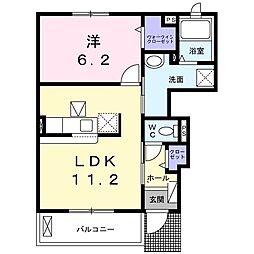 グレイシャス 1LDKの間取図画像