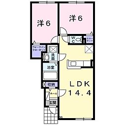 ミナーバ 2LDKの間取図画像