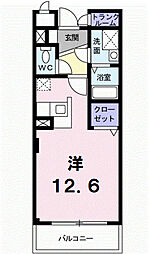 プライド ワンルームの間取図画像