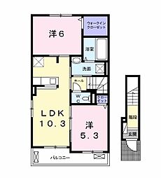 ラフィーネ1 2LDKの間取図画像