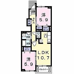 ベルヴィラージュ3 2LDKの間取図画像