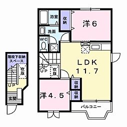 コートシャルマン4 2LDKの間取図画像