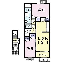 アプローズムーン5 2LDKの間取図画像