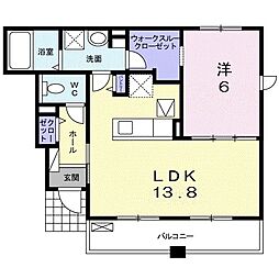 レイクメゾン 1LDKの間取図画像