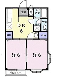 ニューシティーさかえ 2DKの間取図画像