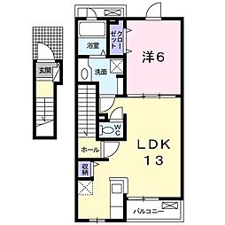 ベルスクエア 1LDKの間取図画像