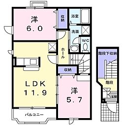 ラフィネ・T1 2LDKの間取図画像