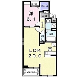 シャレム・オールT 1LDKの間取図画像