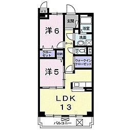 ヴェルセゾン公園前 2LDKの間取図画像