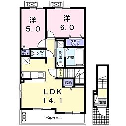 カーサアリエッタ 2LDKの間取図画像