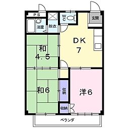 シティハイツ田中 3DKの間取図画像