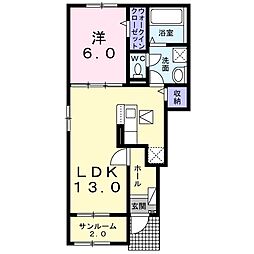 ミモザ 1LDKの間取図画像