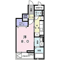 アイ曙 1Kの間取図画像