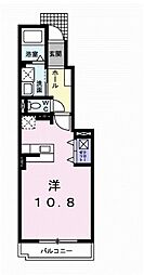 レジデンス神明弐番館 1階ワンルームの間取り