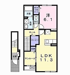 サニースクエア 1LDKの間取図画像