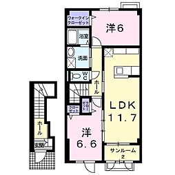 レジーナ3 2LDKの間取図画像