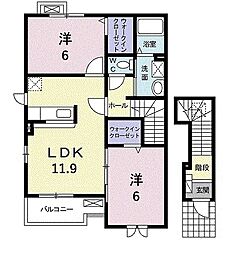 ノースリッチ 2LDKの間取図画像