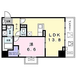 ムーンヒルズ大阪 1LDKの間取図画像