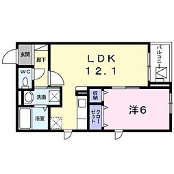T'sキューブツー 1LDKの間取図画像