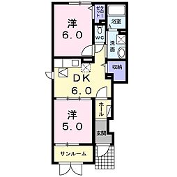ネクステージ2 2DKの間取図画像