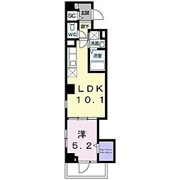 グラン・アーチ新横浜 5階1LDKの間取り