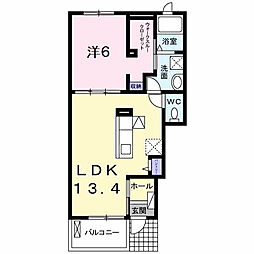 メゾンコンソラトゥールA 1LDKの間取図画像
