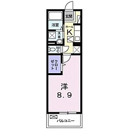 ポートサイドベル 1Kの間取図画像