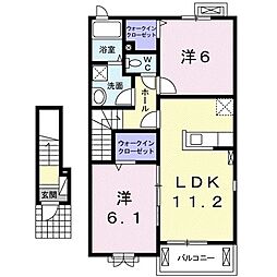 アクアルーチェ牛津3 2LDKの間取図画像